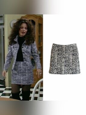 1990s Snake Print Mini Skirt As Seen On Fran Fine in The Nanny